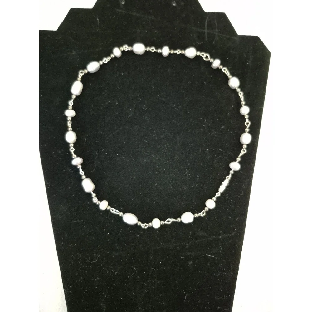 Silver tone‎ Gray Fresh Water Pearl 17